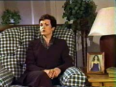 Heather Donahue's mother being interviewed